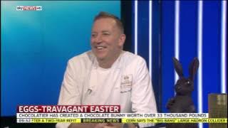 Chef Martin Chiffers Joins Sky News To Talk About A Chocolate Easter Bunny He Made Worth £33,000