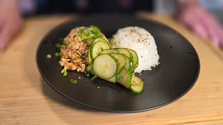 Asian Cucumber Salad with Drooling Chicken & Rice | Refreshing & FlavorFul Meal