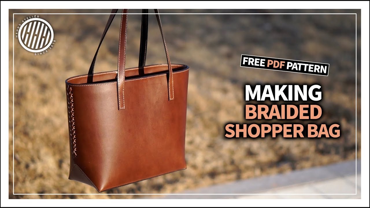 [Leather Craft] Making a Braided shopper bag / Free PDF Pattern - YouTube