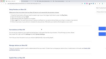 PANDORA on WEAR OS Overview