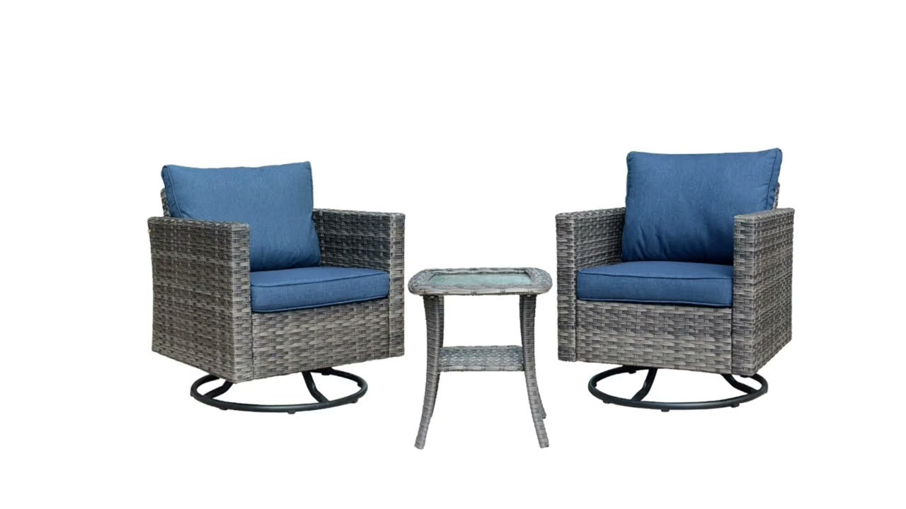 Ovios Swivel Rocking Chair 3 Piece Set Installation video YouTube