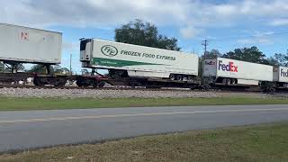 High-priority Csx Intermodal train heading north ￼Thur Folkston Georgia ￼