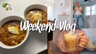 Weekend Vlog  | relaxing fall wknd, taco soup recipe, rhode skincare, pumpkin cream cold foam!!!