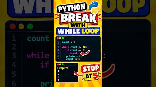 Python break with While Loop 🔥   Live Coding for Beginners #Shorts 1