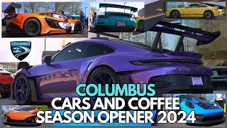 Columbus Cars and Coffee Season Opener 2024 (Porsche, Ferrari, Mclaren, Lambos, GTR, and more in 4K)