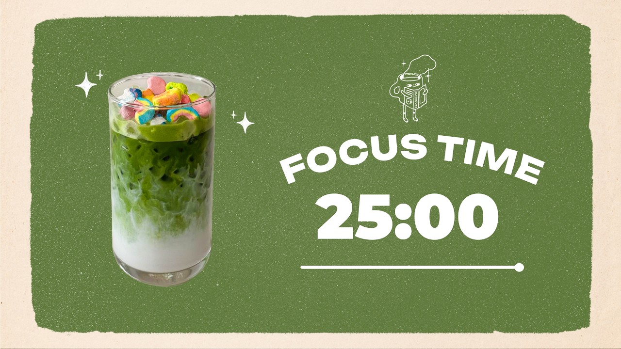 🌈 Study with Me |  Matcha Latte Cookie Crumbles | 25/5 Timer | Chill Lo-fi 🎶 | 4 Hour Focus Session