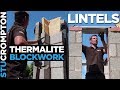 Bricklaying-Porch thermalite Block work and putting catnic lintels on