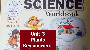 4th std term-2 Science workbook Unit-3 plants key answers 2024-25