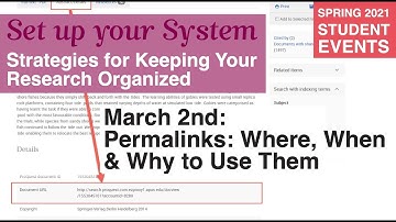 RESEARCH STRATEGIES | Using Permalinks