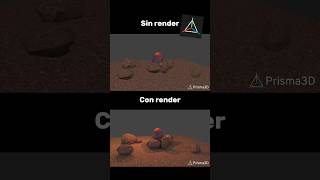 Sin RENDER vs Con RENDER: ANIMACIÓN de VOLCÁN en PRISMA 3D📱🌋 #3d