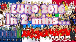 EURO 2016 in 2 MINUTES!!! (Highlights, goals, cartoon montage)