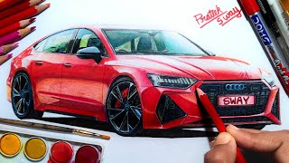 Drawing Audi RS7 || SWAY || Step By Step Drawing