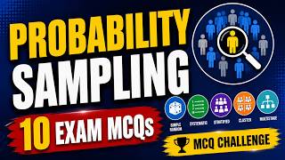 Biostatistics MCQ Quiz | Probability Sampling | Simple Random, Stratified & Cluster Sampling | Ep9