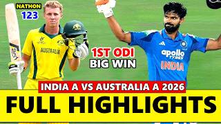 Australia A vs India A 1st ODI Full Match Highlights 2026