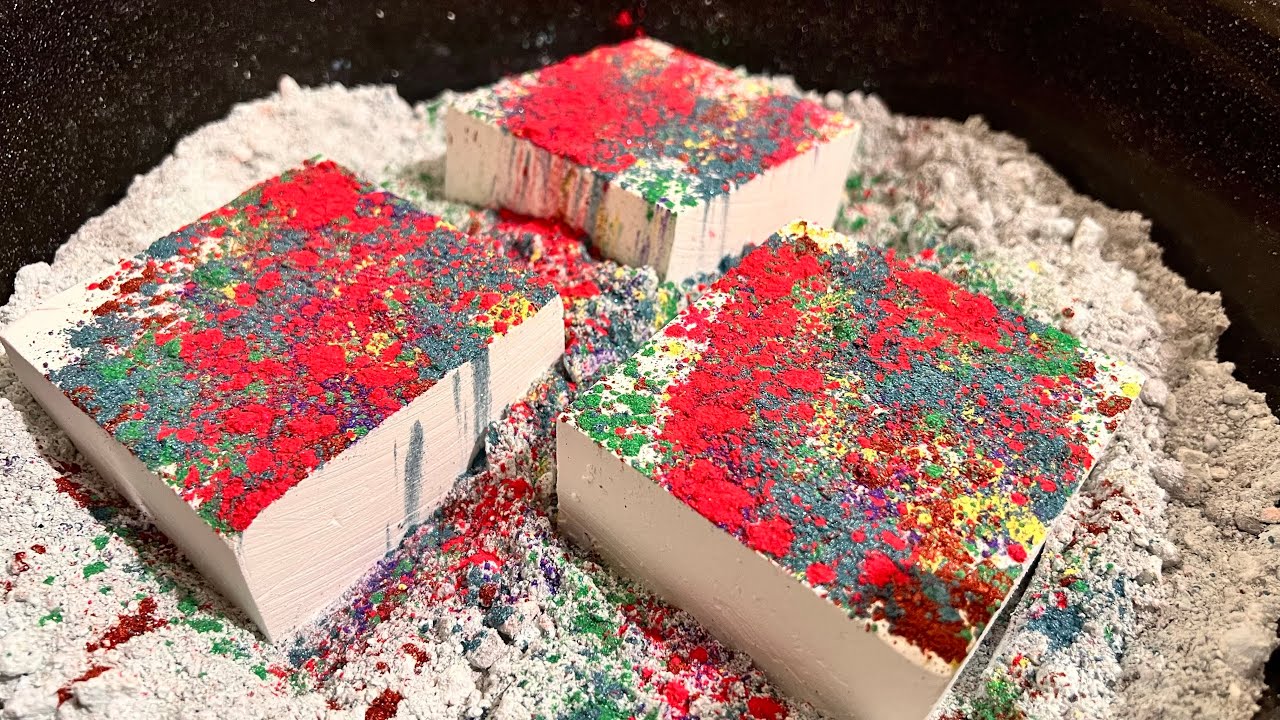 Random Powder CRUNCHY Gym Chalk Crush with Random Powder Colors π©·πππ - YouTube