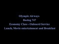 Olympic airways boeing 747 onboard meal breakfast and movie entertainment in 1991 at economy class