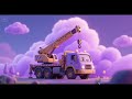 Sleepy Crane Truck Purple Dream Clouds Nursery Rhymes Kids Songs