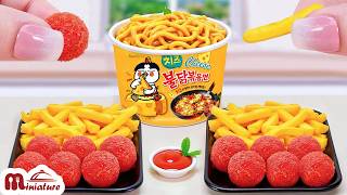Download Lagu Best Of Combo Food 🍟 How To Make Mini Fried Cheese Balls With Buldak Cheese Ramen \u0026 French Fries MP3