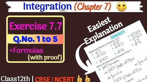 Integration Ex 7.7 [Q.No.1 to 5] || Class12th math NCERT Solutions||Self study with me