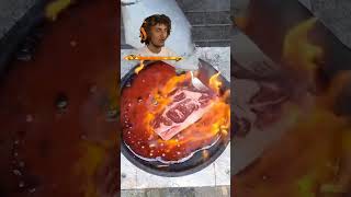 Cooking Steak With Lava #Short #Shorts #Lava