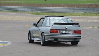 BMW M3 E30 action on track, powerslides and pure sound