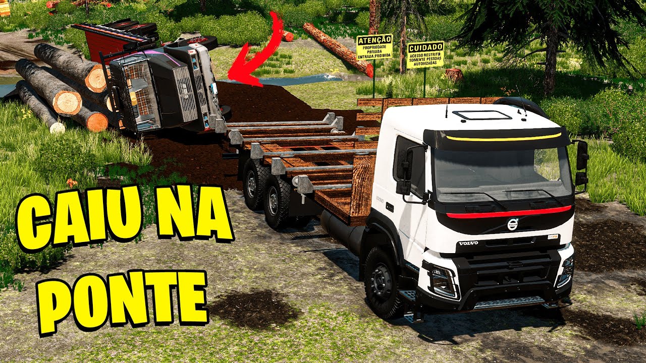 Tombei o mercedes carregado de madeira | Farming Simulator 22