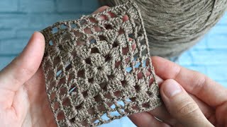 картинка: Из таких КВАДРАТНЫХ мотивов крючком получится отличный летний топ