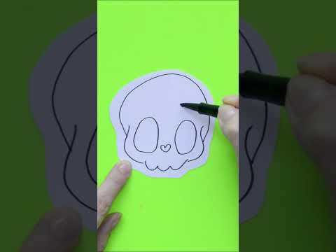 How to draw a cute skull for Halloween? 🎃Easy #parati #art #halloween @DibujosYaye29