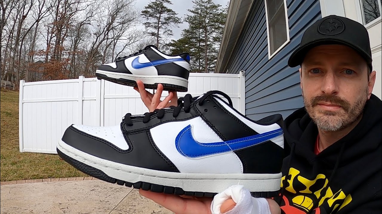 blue and black dunks