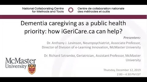 Dementia Caregiving as a Public Health Priority: How iGeriCare.ca can help
