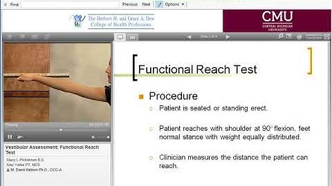 Vestibular Assessment   Functional Reach Test