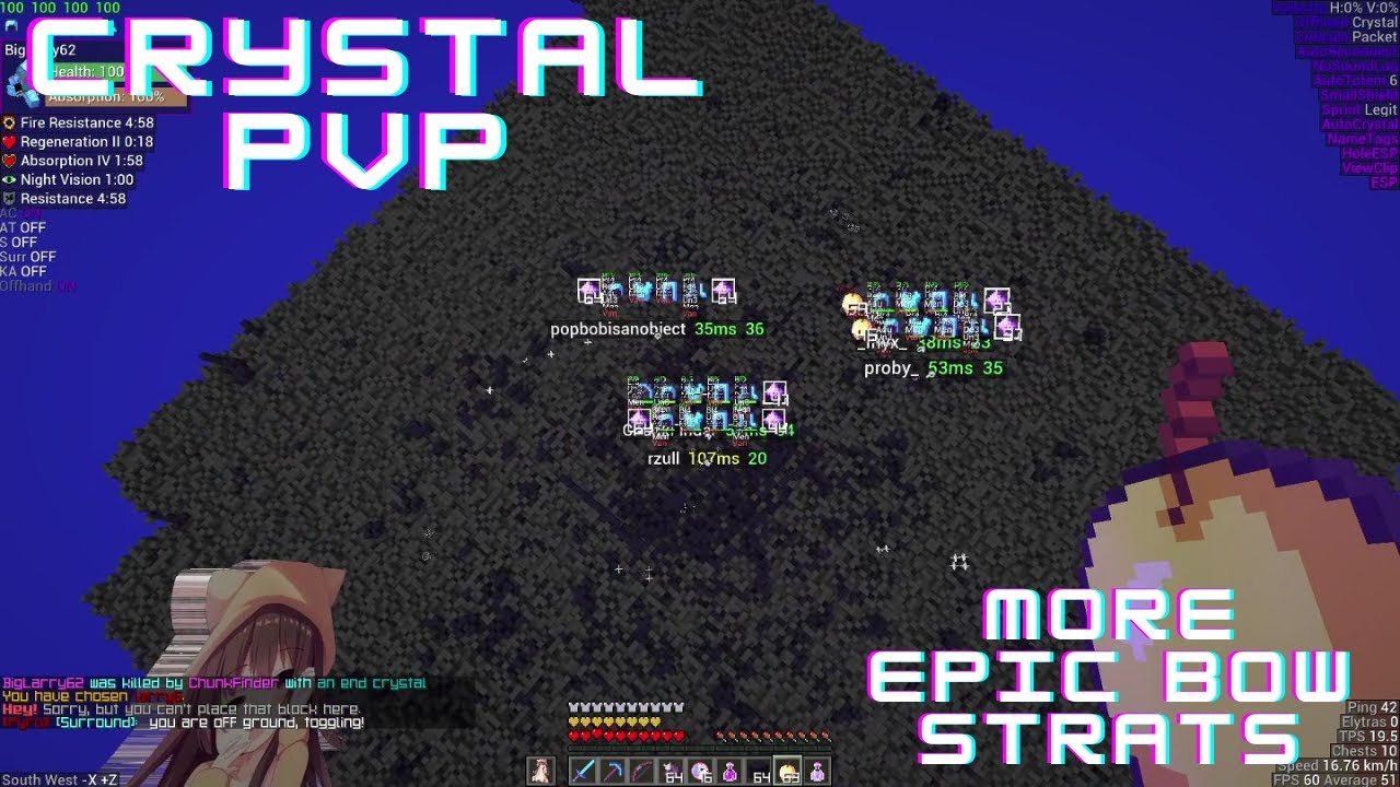 minecraft crystal pvp more epic bow strats withg some chorus fruit ...