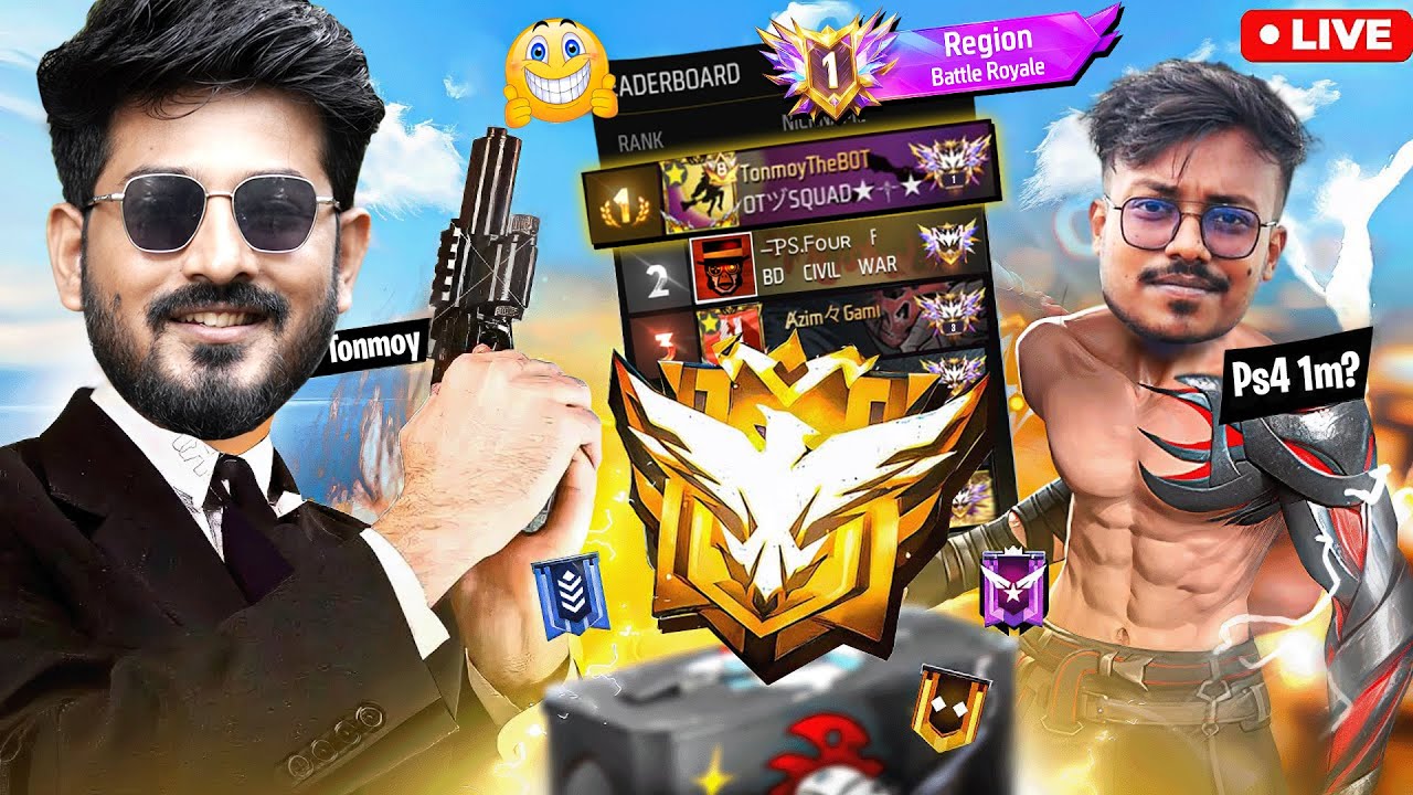 New Rank S50 Grandmaster Top 1 Live Rank Push 😍 #freefire #live #tonmoythebot