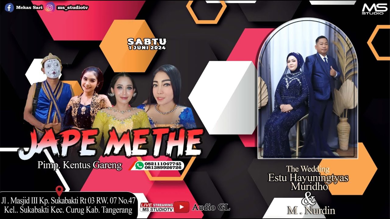 LIVE CS JAPE METHE PERNIKAHAN " ESTU HAYUNINGTYAS MURIDHO & M. NURDIN "  ||  01.06.2024