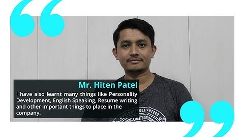 Mr Hiten got placed in Securview after completing his Multi-Track training