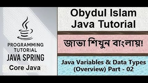 Bangla Java Tutorial 018 - Java Variables & Data Types (Overview) Part - 02 | Core Java