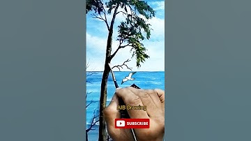 Easy Tree Drawing by Acrylic | Tree drawing for beginners #aibdrawing #shortvideo #ahorts #short