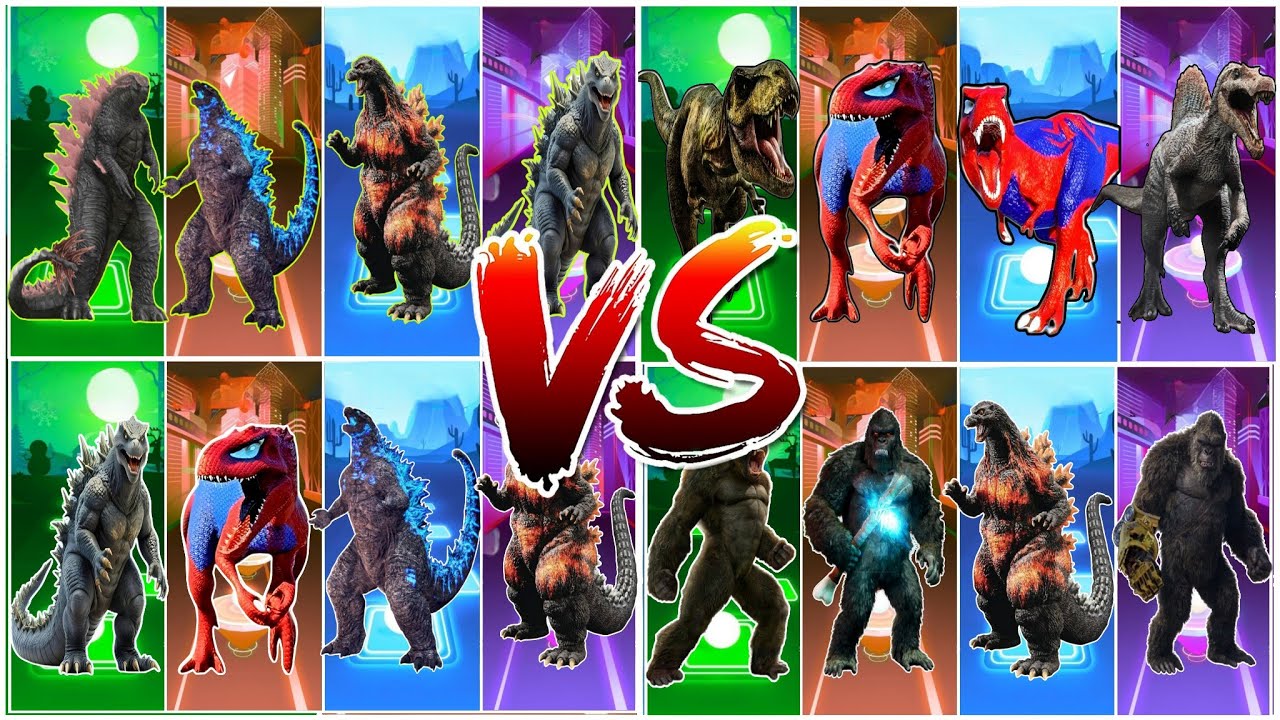 Годзилла 🐊 🆚 Годзилла 🆚 Годзилла 🦖 🆚 Тираннозавр 🦖 🎶 Tiles Hop Edm Rush