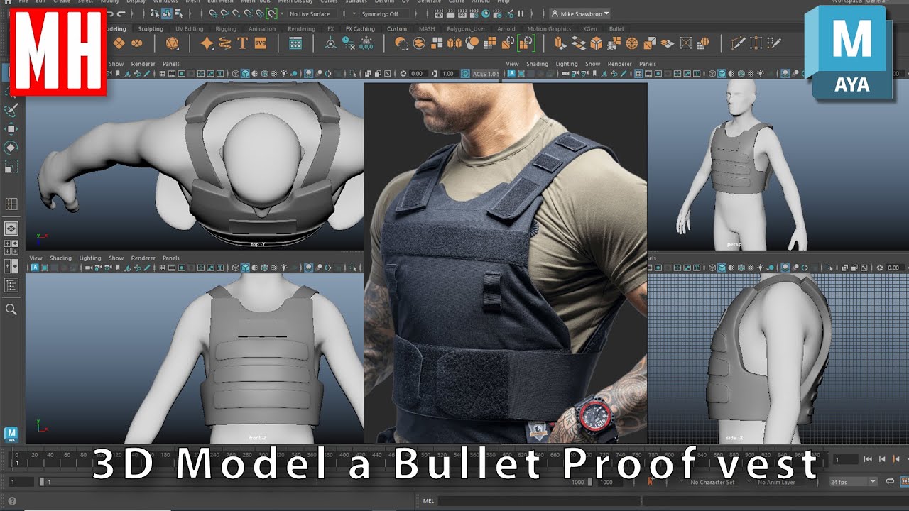 Maya tutorial : Let's 3D model a Bullet Proof vest 