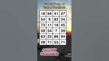 Find 3 pairs of identical numbers/HOW OLD IS YOUR BRAIN? /Dementia Prevention Quizzes/Tests.No.787