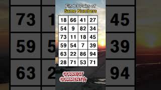 Find 3 pairs of identical numbers/HOW OLD IS YOUR BRAIN? /Dementia Prevention Quizzes/Tests.No.787