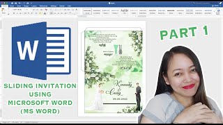 SLIDING WEDDING INVITATION (PART 1) | How to make layout in Microsoft Word (MS Word) | Cassy Soriano screenshot 4
