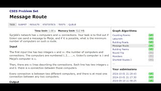 Information CSES GRAPH SERIES | Message Route | DAY 4 Update