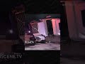 Semi Crashes Over Center Divider On 210 Freeway