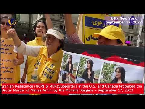 Iranian Resistance Supporters in the U.S. and Canada Protested the Brutal Murder of Mahsa Amini
