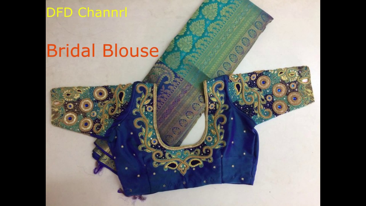 Bridal Blouse with three fourth hand - YouTube