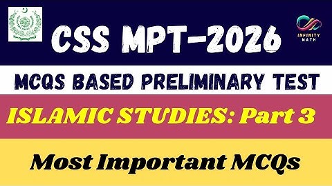 CSS MPT-2026 | MCQs based Preliminary Test | FPSC | Islamic Studies | Part 3