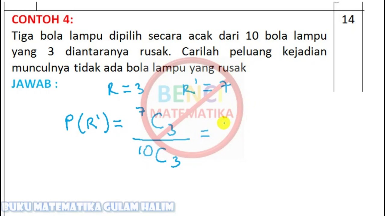 Peluang Mengambil 4 Bola Lampu Rusak Contoh 4 Youtube