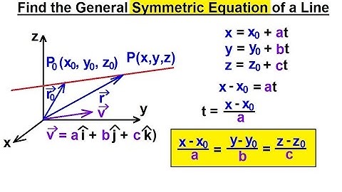 Calculus 3: Integration - Equations of Lines & Planes (4 of 27) The Symmetric Equations of a Line