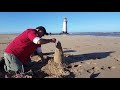 How to build a sandcastle - Build a sand lighthouse in Wales in the UK - Part 2